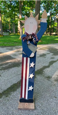 Wooden Americana themed lady liberty