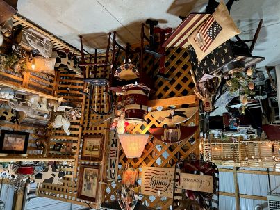 Americana Home decor in a barn setting