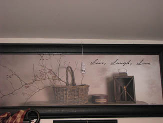 Basket on cupboard