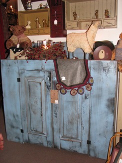blue primitive sideboard