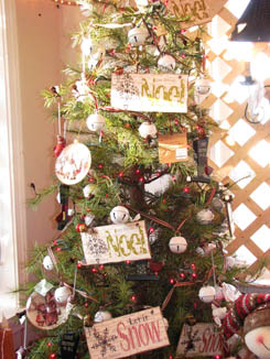 Christmas tree with signs