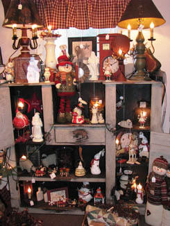 White cupboard with Christmas display