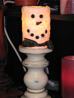 Snowman candle