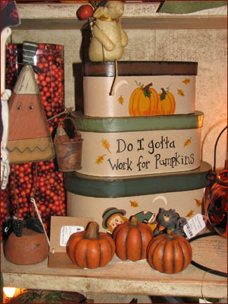 Boxes and pumpkins